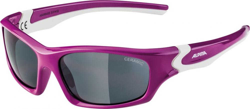 Alpina Sonnenbrille Flexxy Teen Rahmen berry/weiß Glas sw verspiegelt S3