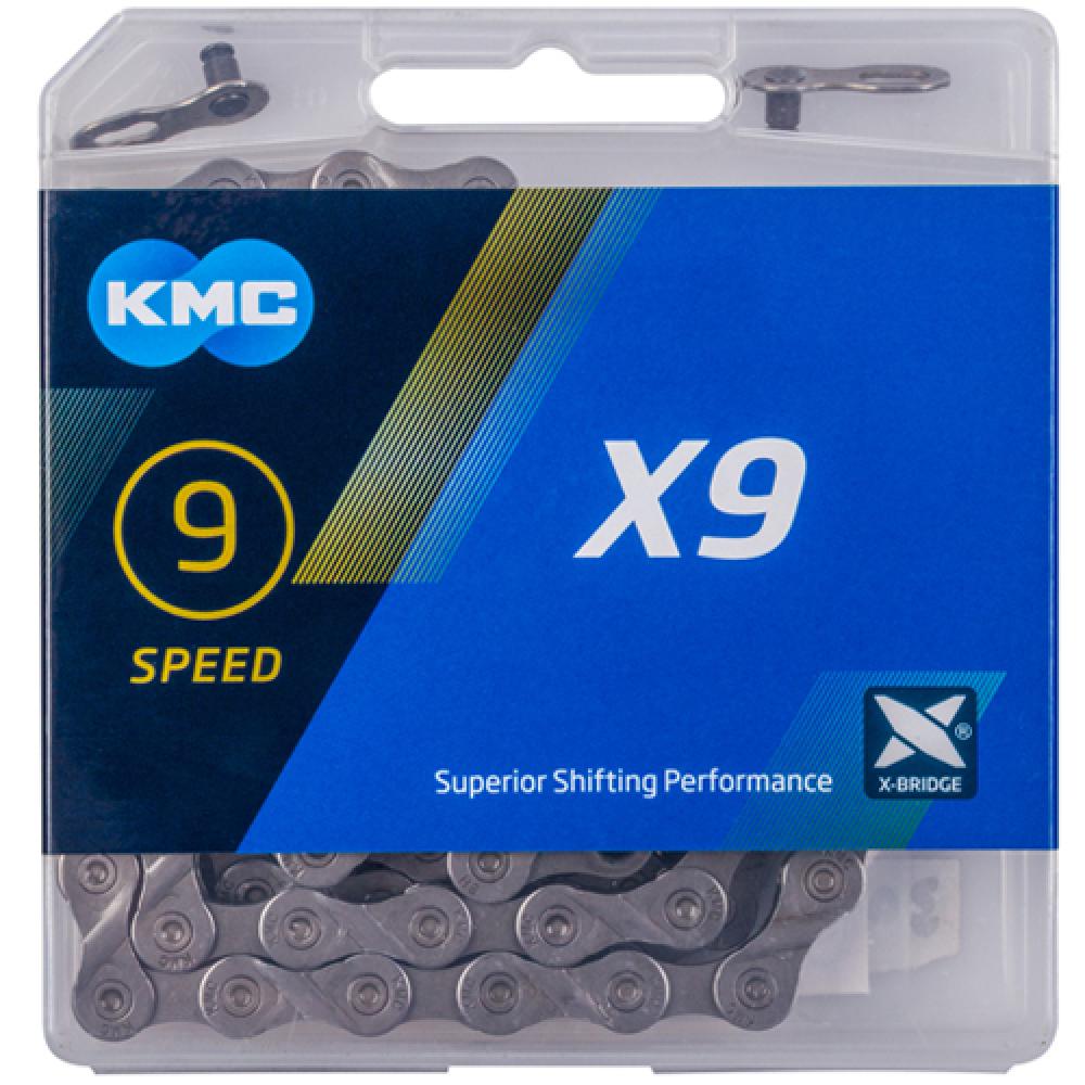 KMC Kette  X9 Grau 1/2" x 11/128" 114 Glieder 6,6mm 9-fach