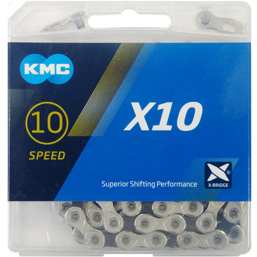 KMC Kette X10 silber/schwarz 1/2" x 11/128" 114 Glieder 5,88mm 10-fach