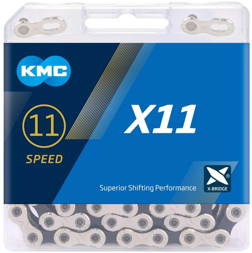 KMC Kette X11 silber/schwarz 1/2" x 11/128" 114 Glieder 5,65mm 11-fach